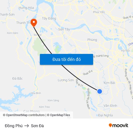Đồng Phú to Sơn Đà map