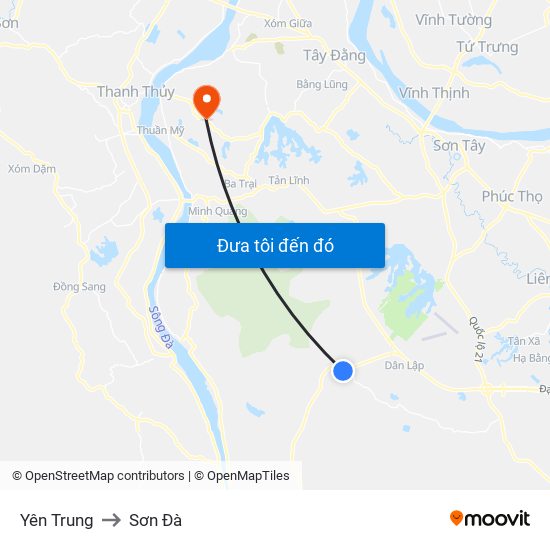 Yên Trung to Sơn Đà map