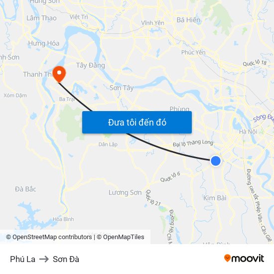 Phú La to Sơn Đà map