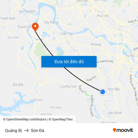 Quảng Bị to Sơn Đà map
