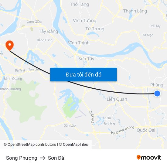 Song Phượng to Sơn Đà map