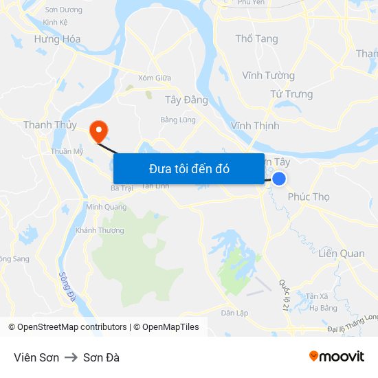 Viên Sơn to Sơn Đà map