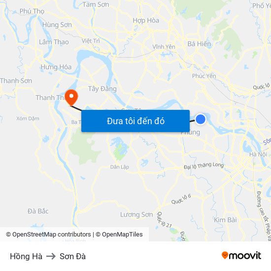 Hồng Hà to Sơn Đà map