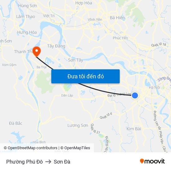 Phường Phú Đô to Sơn Đà map