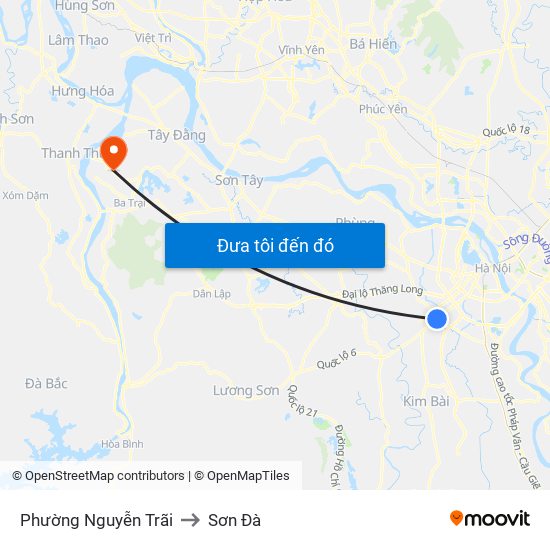 Phường Nguyễn Trãi to Sơn Đà map