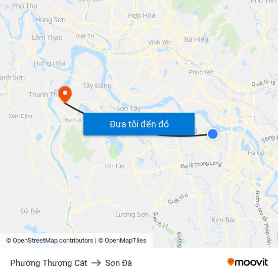 Phường Thượng Cát to Sơn Đà map