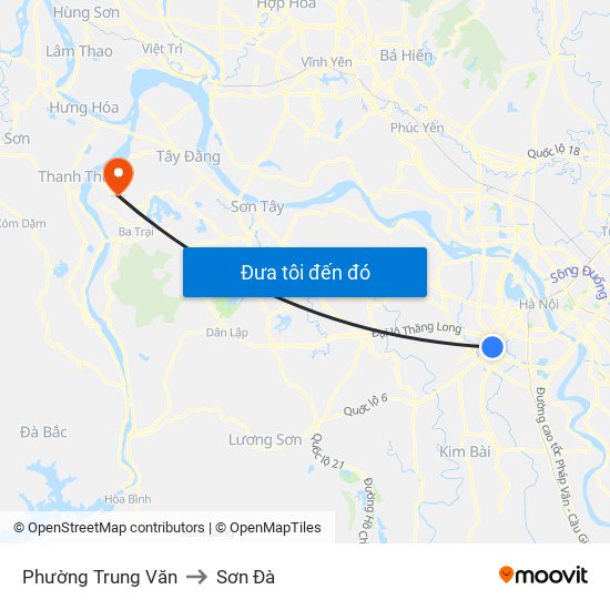 Phường Trung Văn to Sơn Đà map