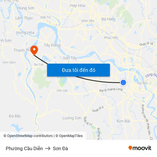 Phường Cầu Diễn to Sơn Đà map