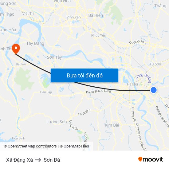 Xã Đặng Xá to Sơn Đà map