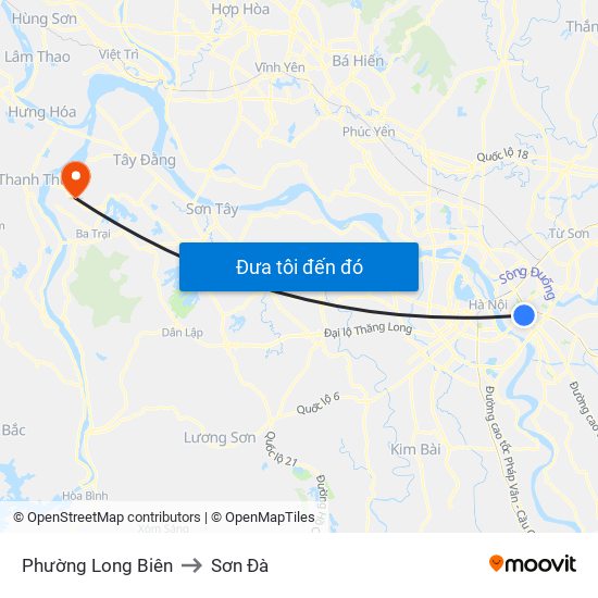Phường Long Biên to Sơn Đà map