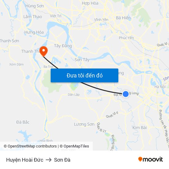 Huyện Hoài Đức to Sơn Đà map