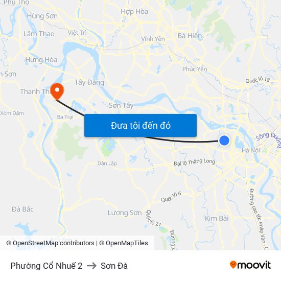 Phường Cổ Nhuế 2 to Sơn Đà map