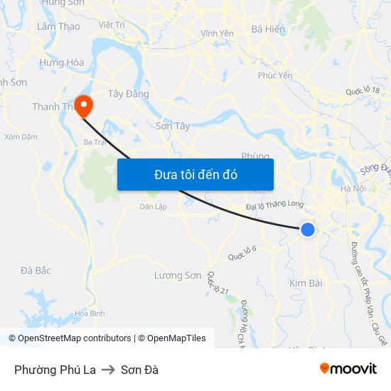 Phường Phú La to Sơn Đà map