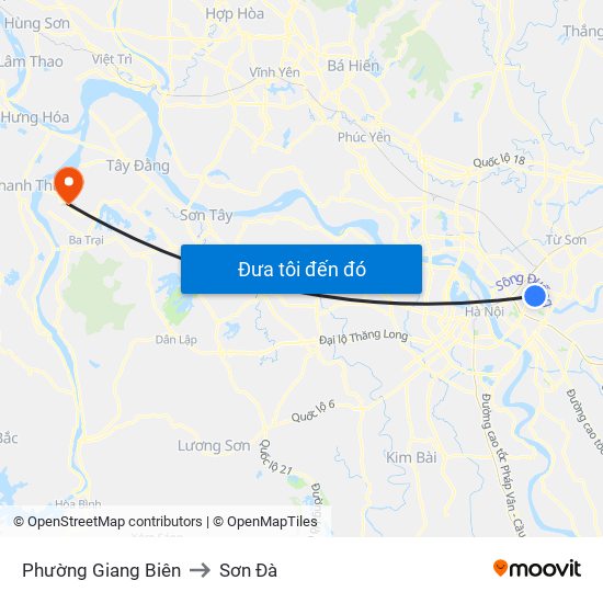 Phường Giang Biên to Sơn Đà map