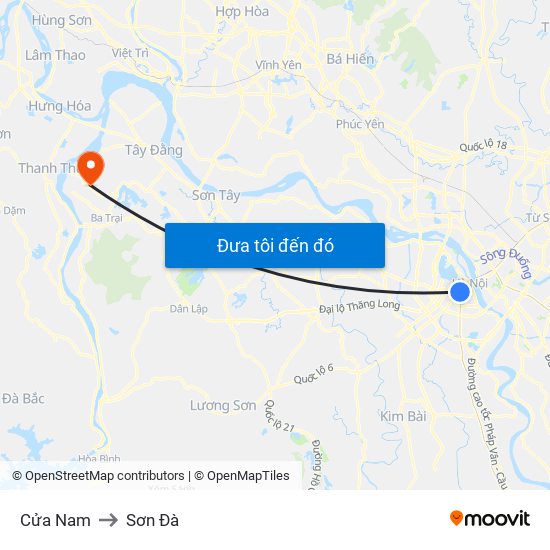 Cửa Nam to Sơn Đà map