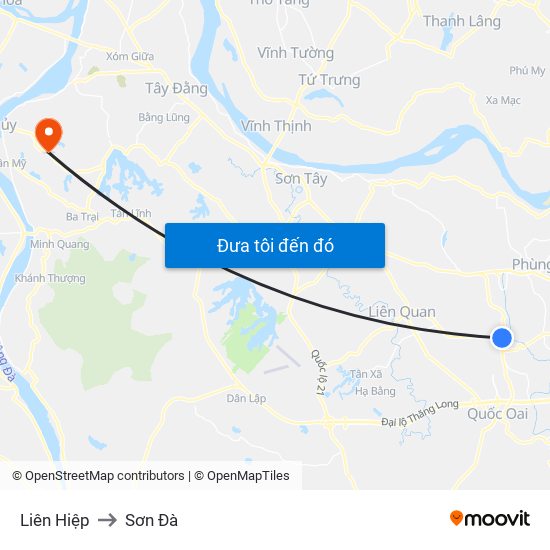 Liên Hiệp to Sơn Đà map