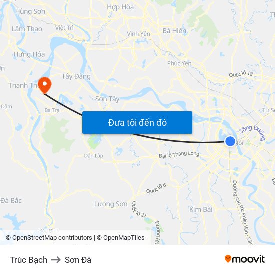 Trúc Bạch to Sơn Đà map