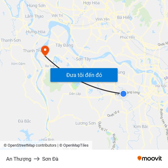 An Thượng to Sơn Đà map