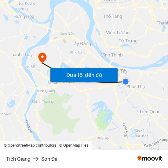 Tích Giang to Sơn Đà map