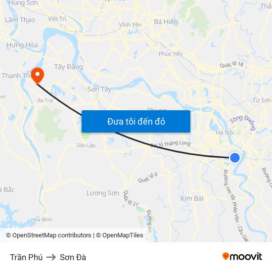 Trần Phú to Sơn Đà map