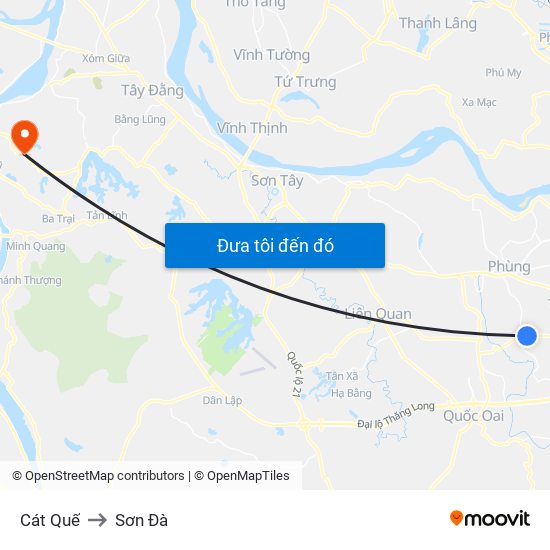 Cát Quế to Sơn Đà map