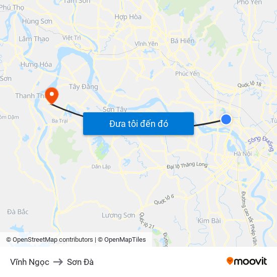Vĩnh Ngọc to Sơn Đà map