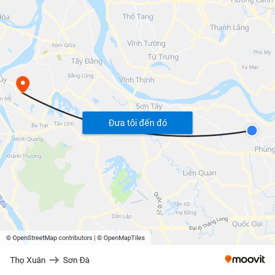 Thọ Xuân to Sơn Đà map