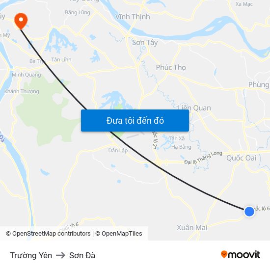 Trường Yên to Sơn Đà map