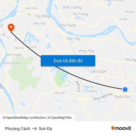 Phượng Cách to Sơn Đà map