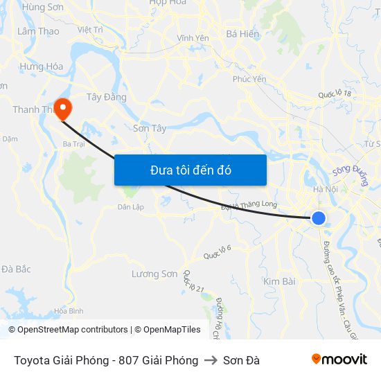Toyota Giải Phóng - 807 Giải Phóng to Sơn Đà map