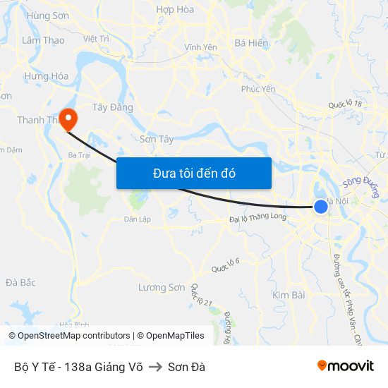 Bộ Y Tế - 138a Giảng Võ to Sơn Đà map