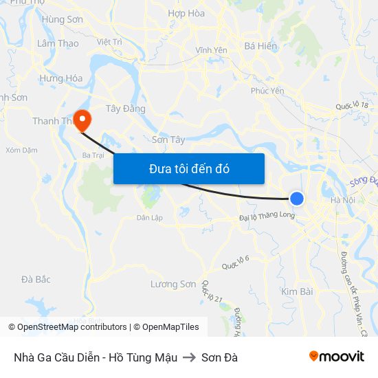 Nhà Ga Cầu Diễn - Hồ Tùng Mậu to Sơn Đà map
