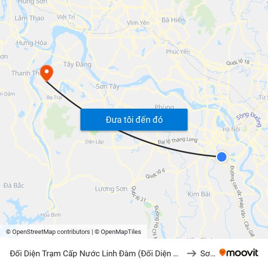 Đối Diện Trạm Cấp Nước Linh Đàm (Đối Diện Chung Cư Hh1c) - Nguyễn Hữu Thọ to Sơn Đà map