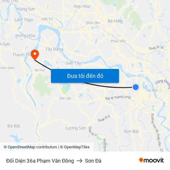 Đối Diện 36a Phạm Văn Đồng to Sơn Đà map