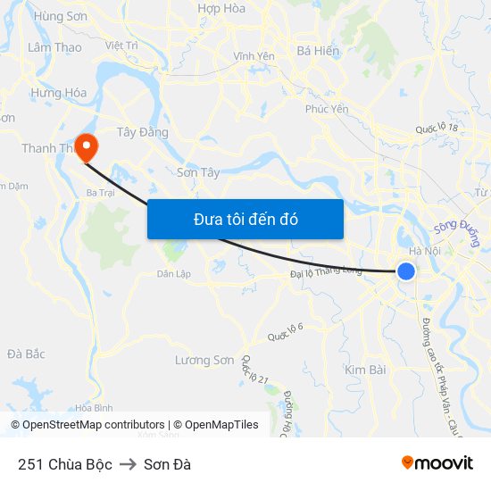 251 Chùa Bộc to Sơn Đà map