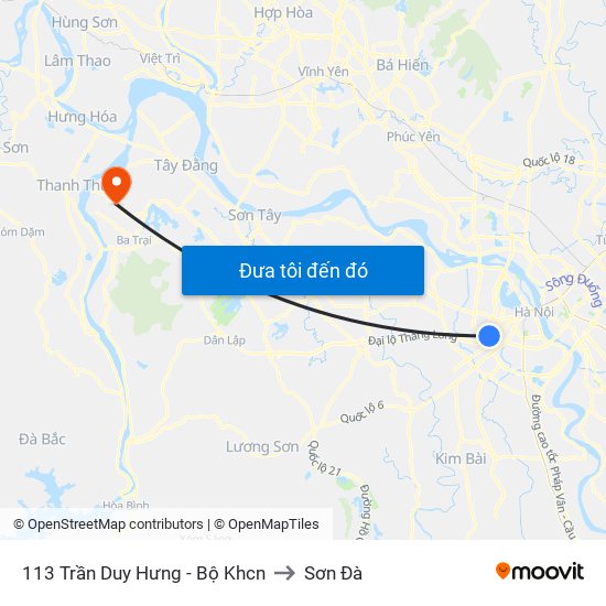 113 Trần Duy Hưng - Bộ Khcn to Sơn Đà map