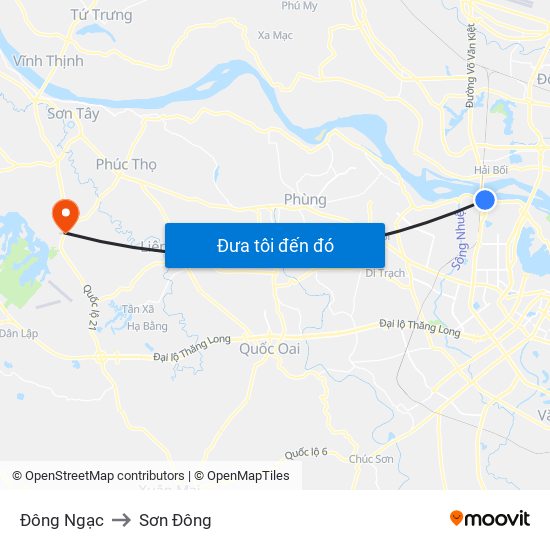 Đông Ngạc to Sơn Đông map