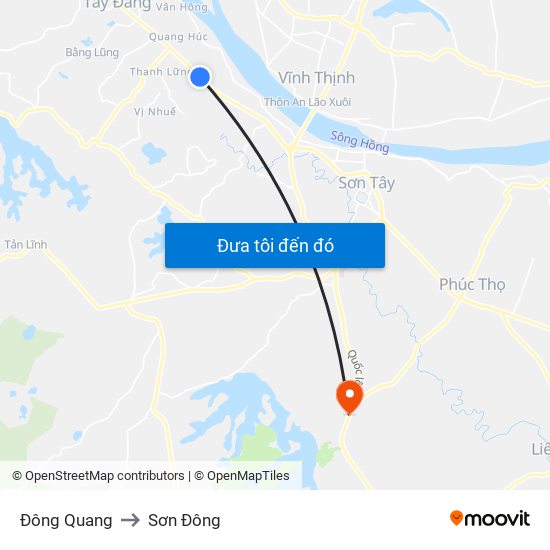 Đông Quang to Sơn Đông map