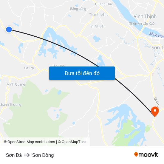 Sơn Đà to Sơn Đông map