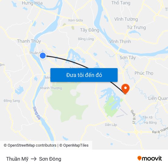 Thuần Mỹ to Sơn Đông map