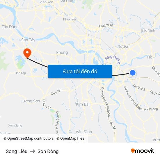 Song Liễu to Sơn Đông map