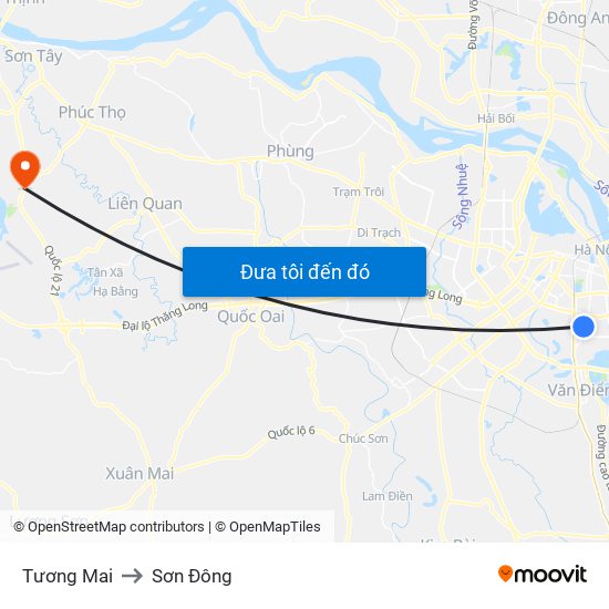 Tương Mai to Sơn Đông map