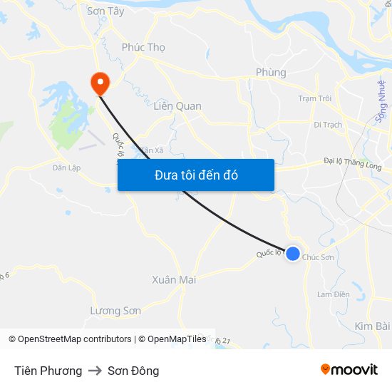 Tiên Phương to Sơn Đông map