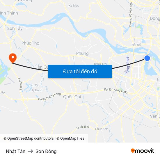 Nhật Tân to Sơn Đông map