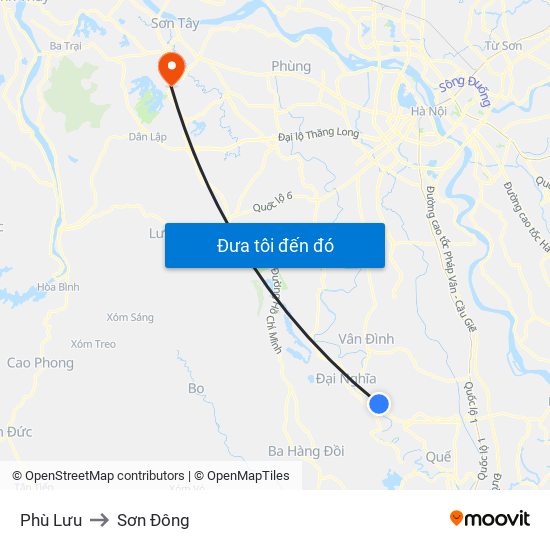 Phù Lưu to Sơn Đông map