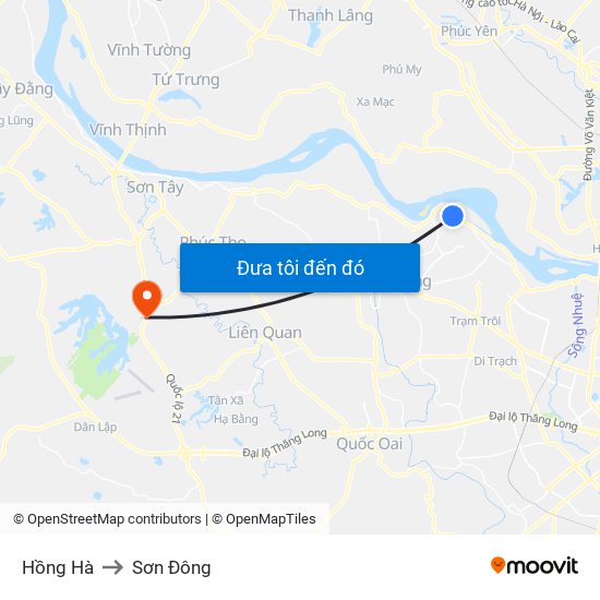 Hồng Hà to Sơn Đông map