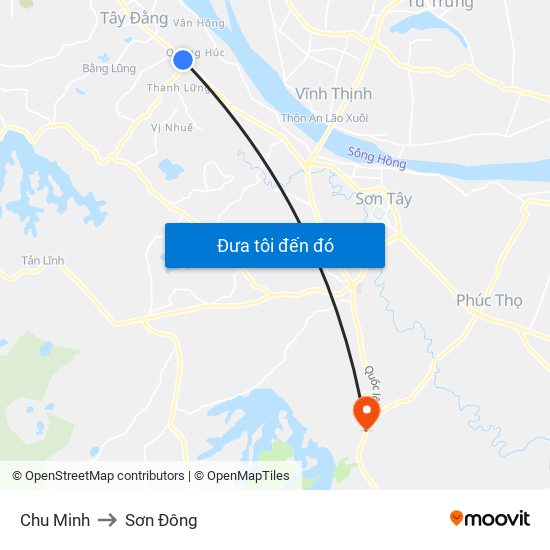 Chu Minh to Sơn Đông map