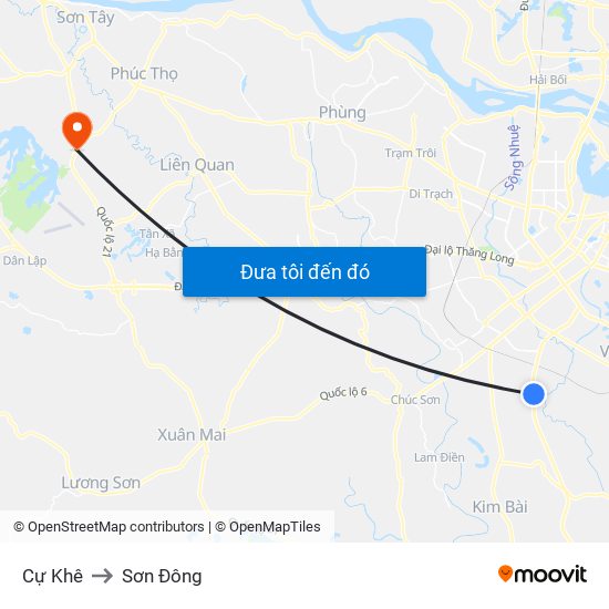 Cự Khê to Sơn Đông map