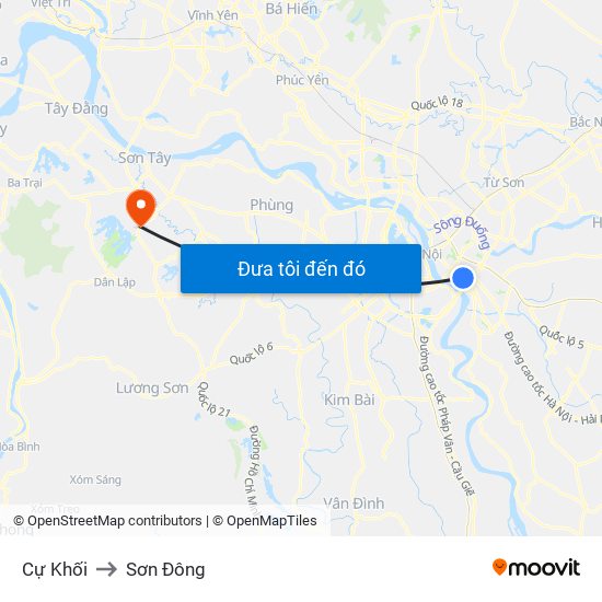 Cự Khối to Sơn Đông map