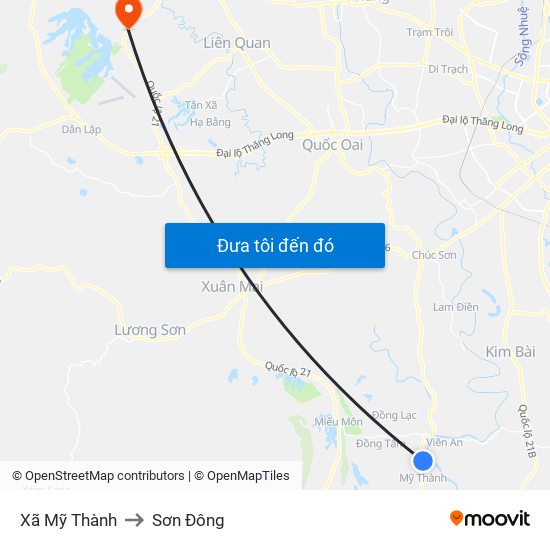 Xã Mỹ Thành to Sơn Đông map